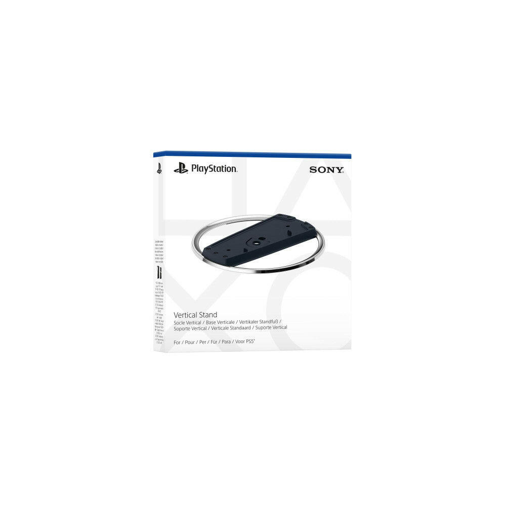 PlayStation 5 Slim Standfuß vertikal, elegant Schwarz-Chrom.