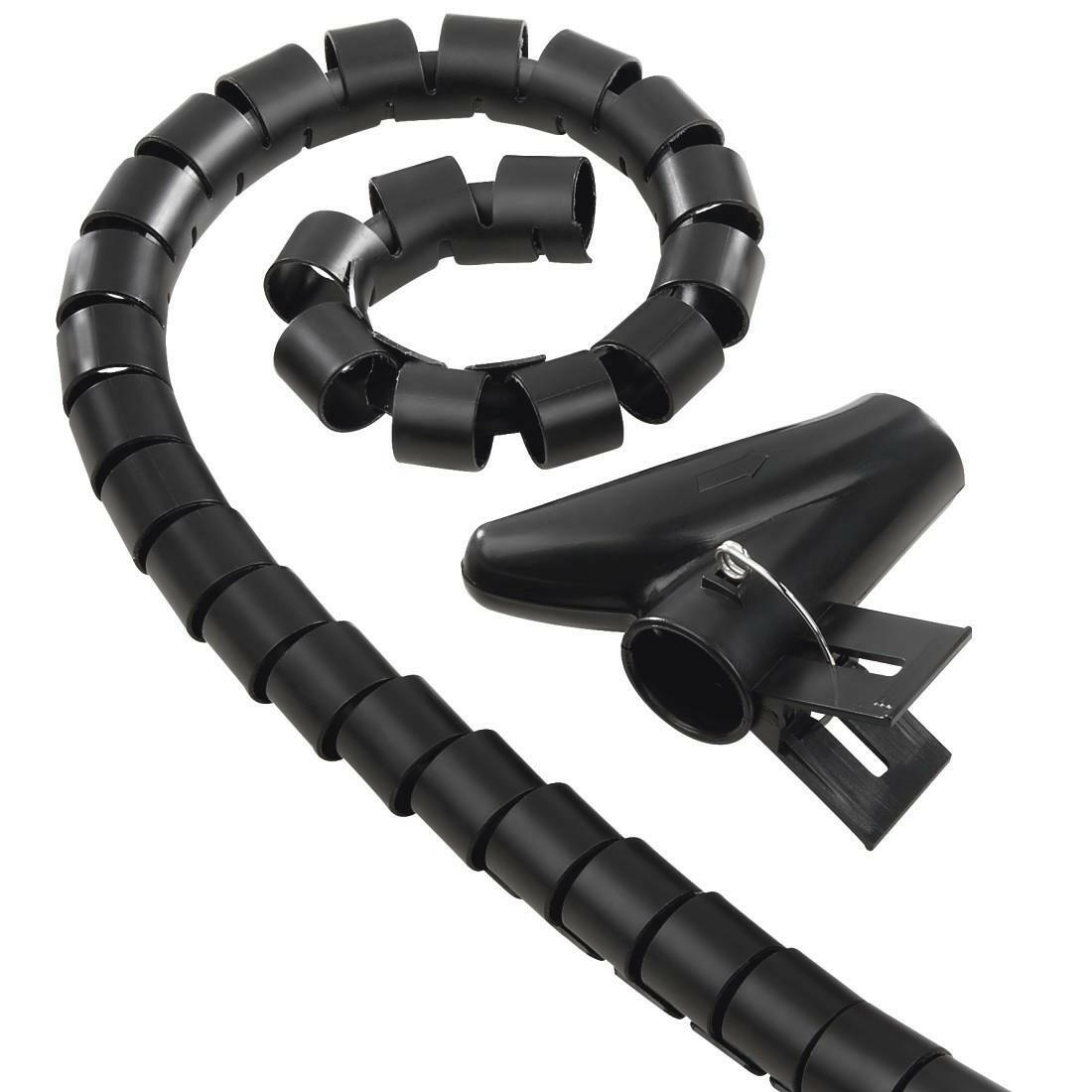 HAMA Kabelbinder Kabelschlauch schwarz 25mm, 2m flexibel.