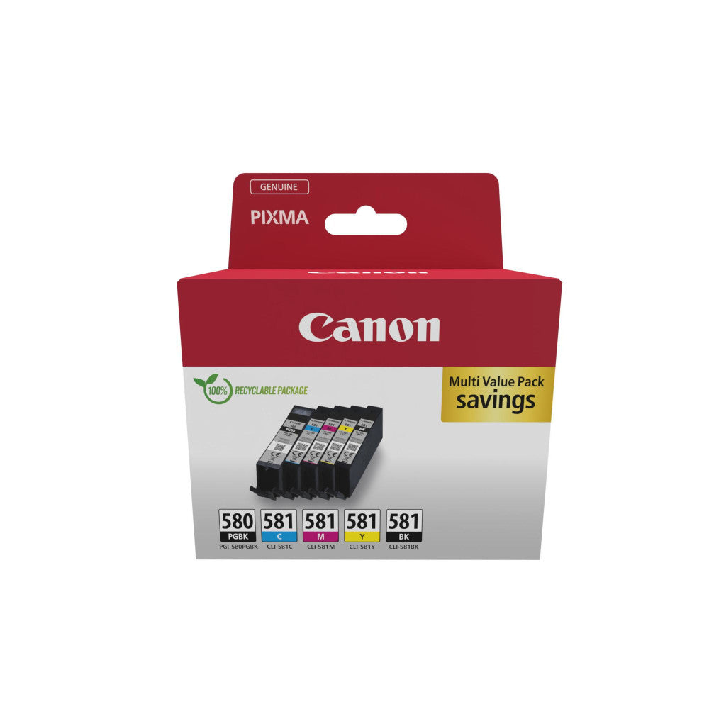 Canon Original PGI-580/CLI-581 PGBK/C/M/Y/BK Tintenpatronen Multipack