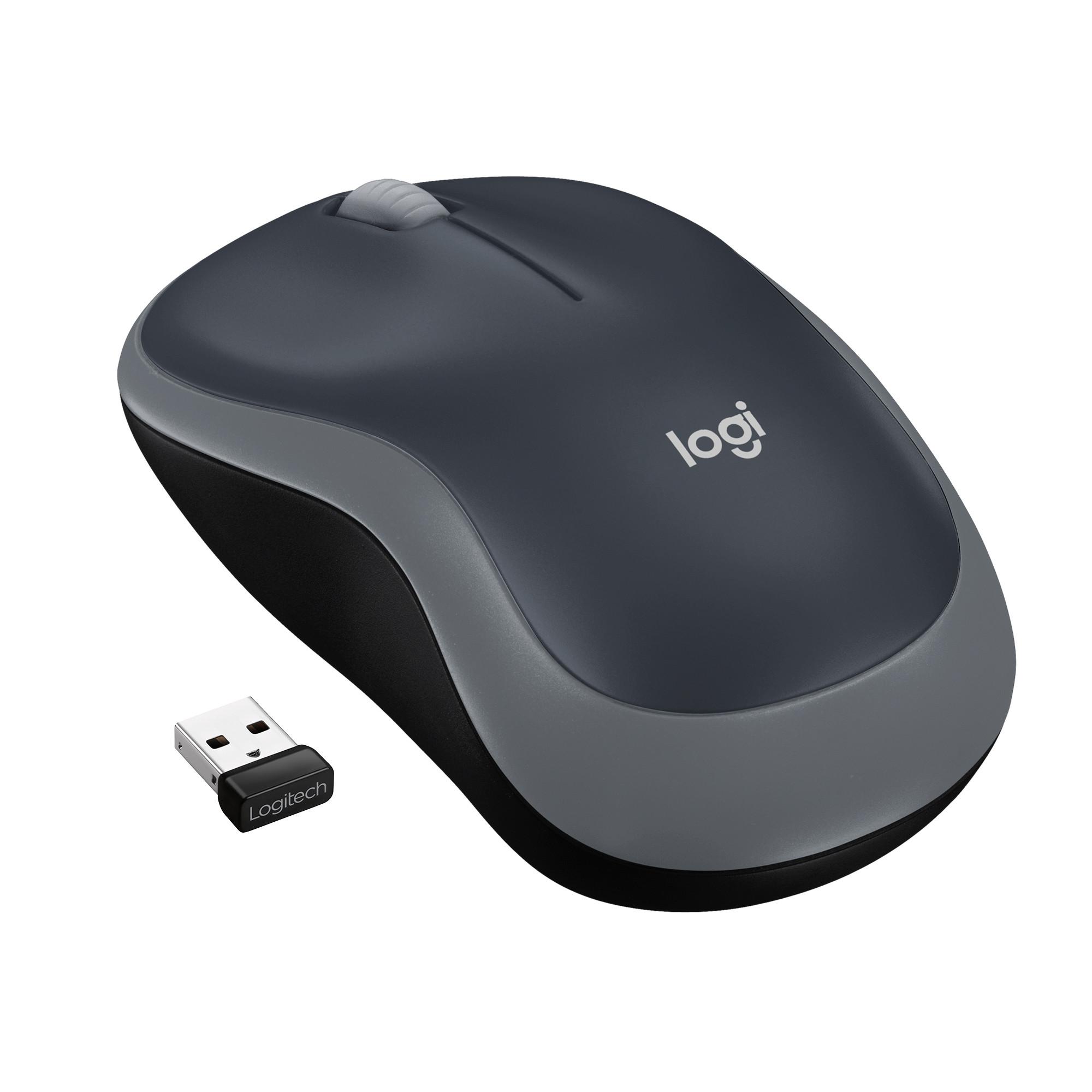 Logitech M185 Kabellose Maus 2,4 GHz USB-Nano, 1000 DPI Grau