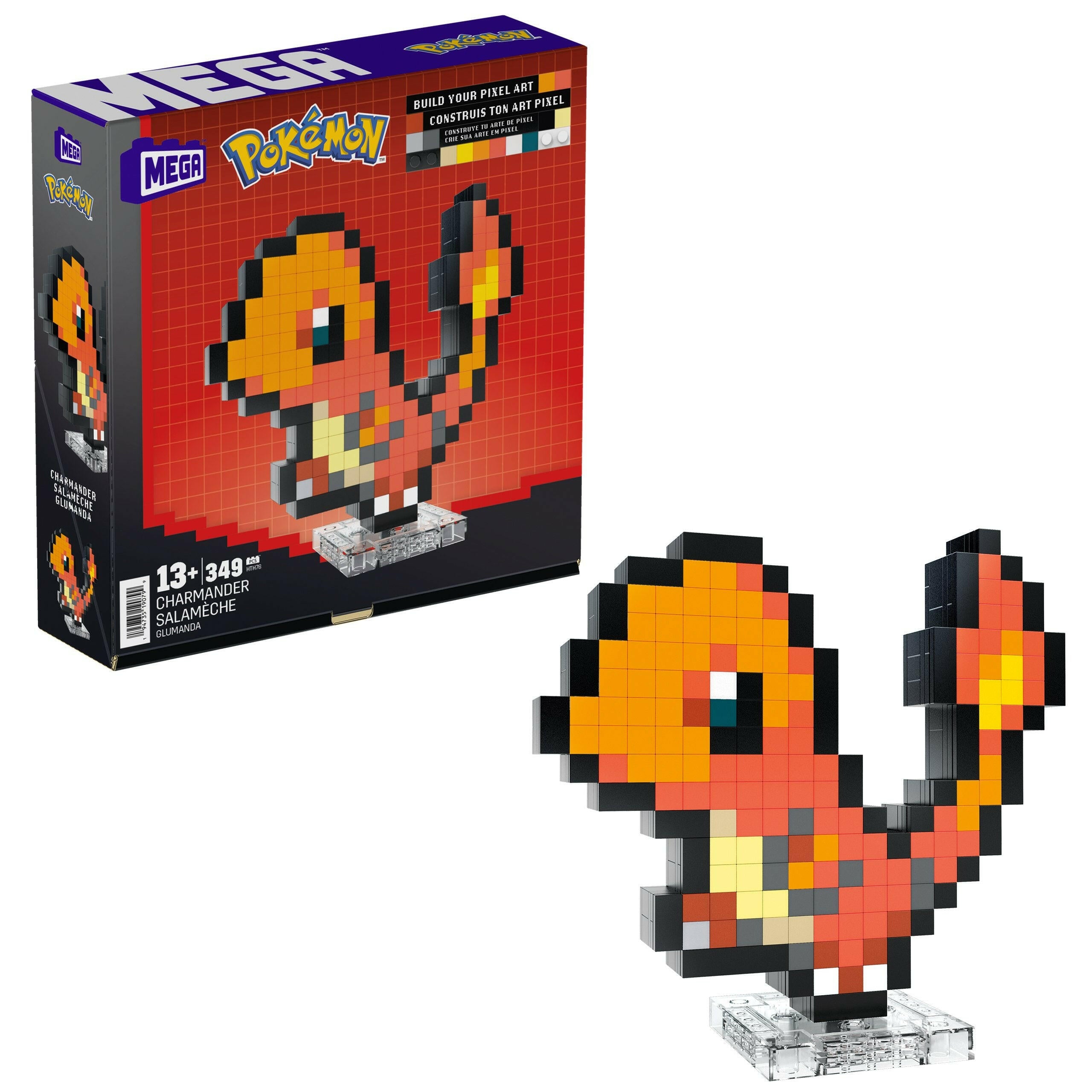 MEGA Glumanda Pixel Bausteinset - Retro-Look, Basis.