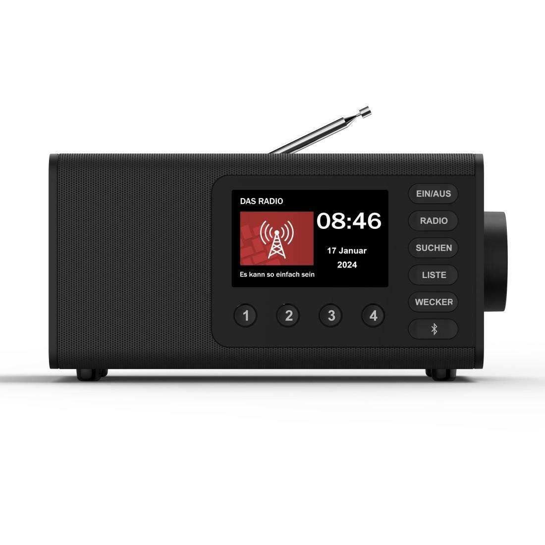 HAMA DR1001BT DAB+ Bluetooth Radiowecker mit TFT-Display.