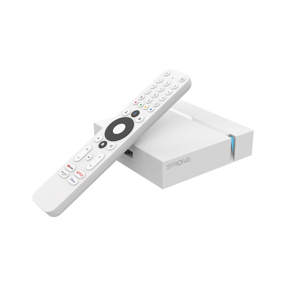 Strong LEAP-S3+ Google TV Streaming-Player mit Chromecast.