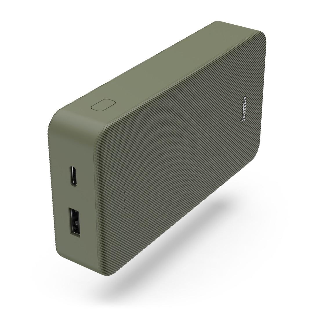 Hama Powerbank Colour 20 20000mAh: Grünes Power Pack mit 2