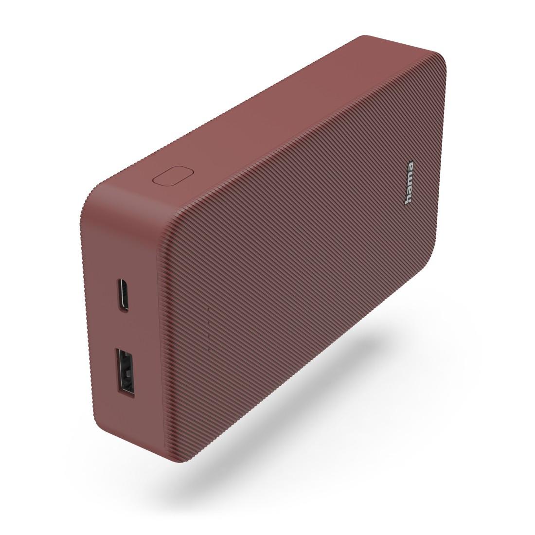 Hama Power Pack "Colour 20" 20000mAh USB-C USB-A Rot