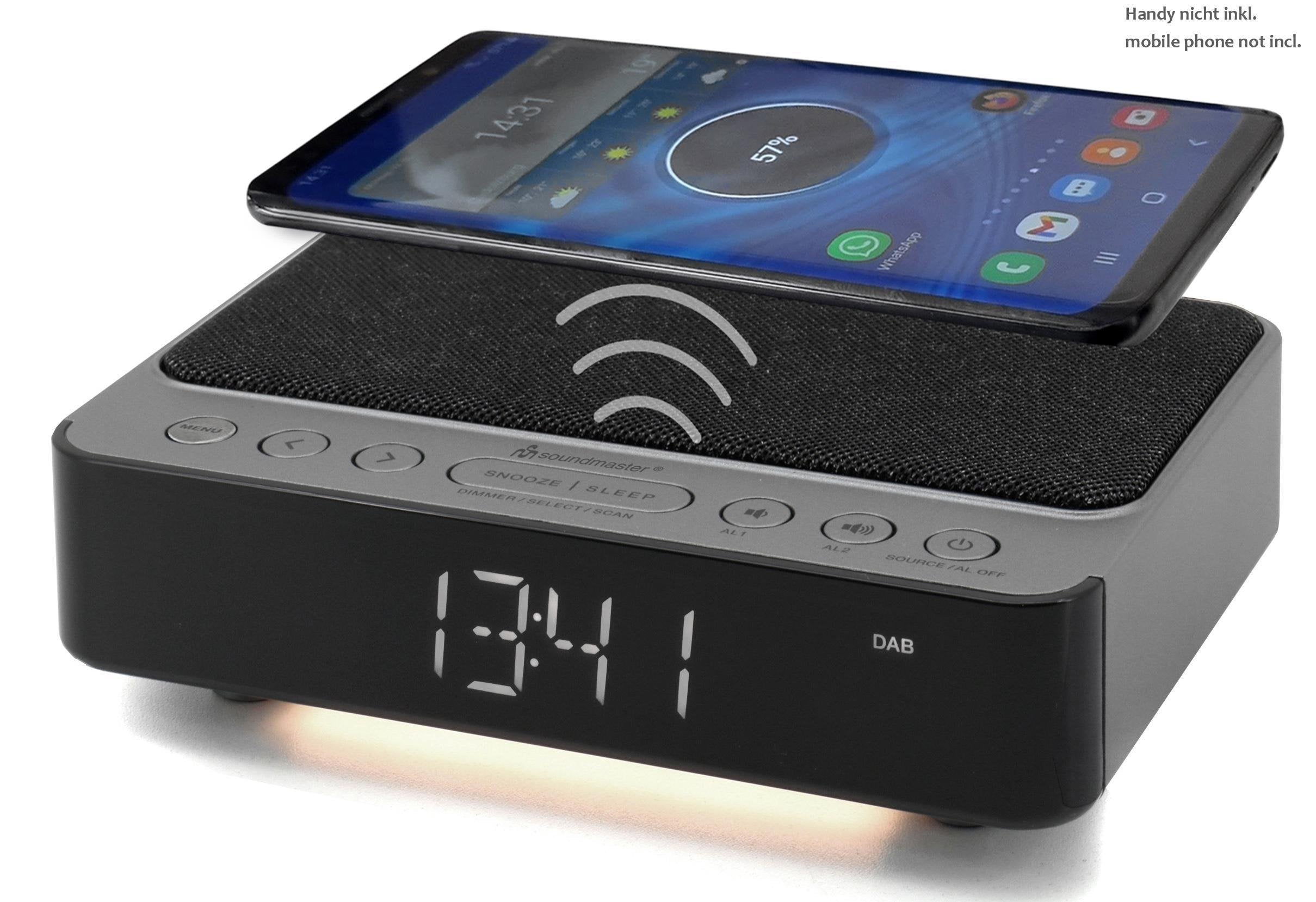 Soundmaster UR250AN DAB+ Radiowecker kabellos laden LEDs Aussteller