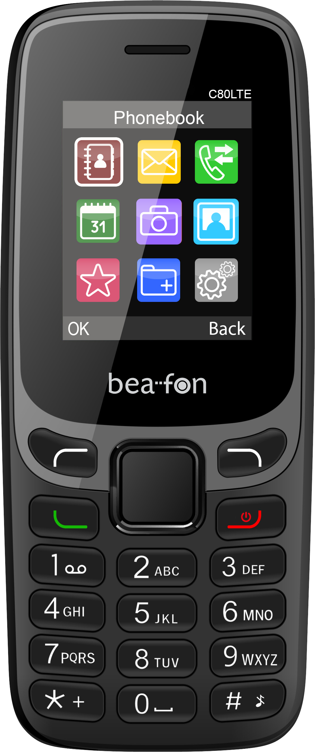 Beafon C80 Tastenhandy 4G LTE Dual SIM, beleuchtete Tasten
