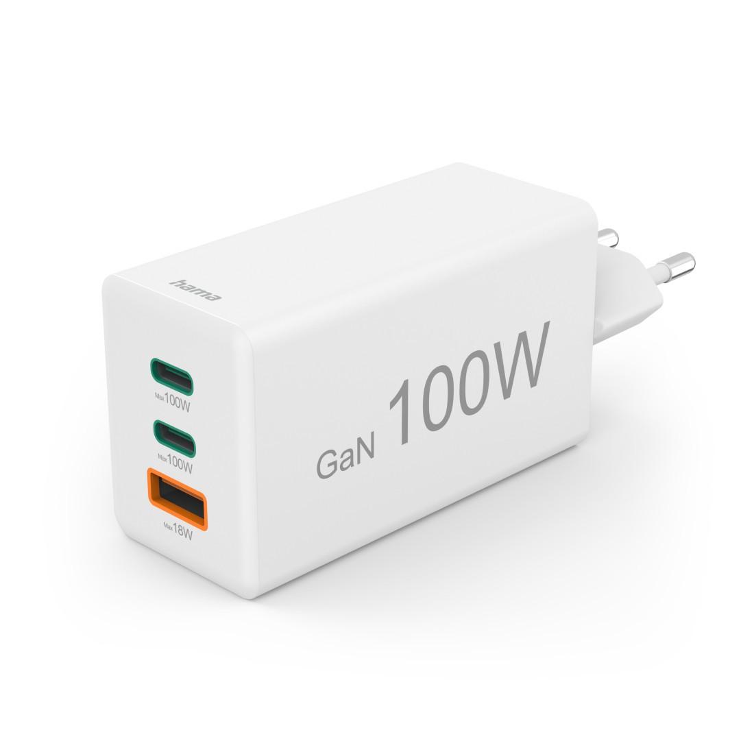 Hama GaN USB-C Ladegerät 100W Weiß - Universal Schnelllader
