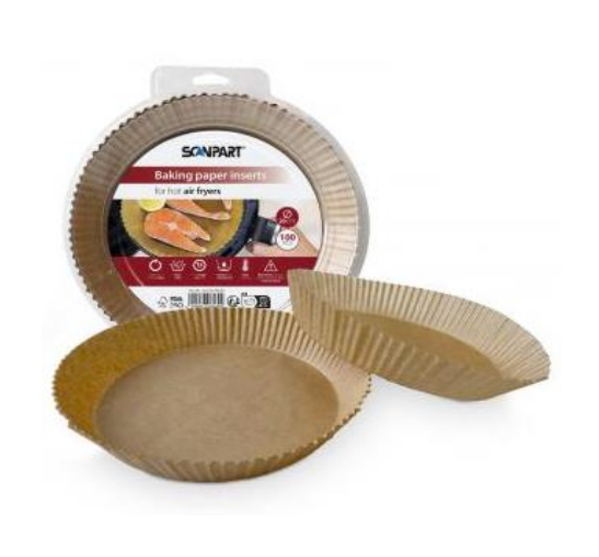 Scanpart Heißluftfritteusenpapier 20 cm rund, 100 Stück.