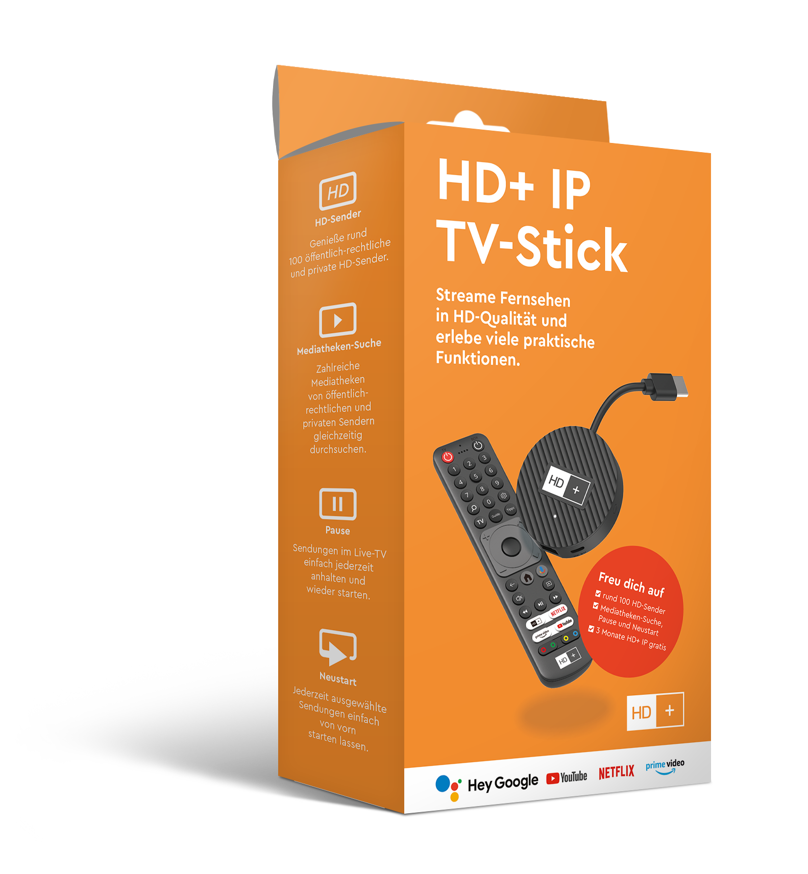 HD+ IP TV-Stick für brillantes Fernsehen - 3 Gratismonate - TRONYQ