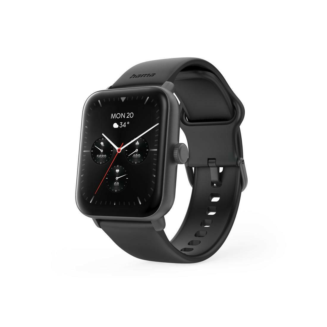 Hama 6010 Smartwatch GPS wasserdicht Schwarz.
