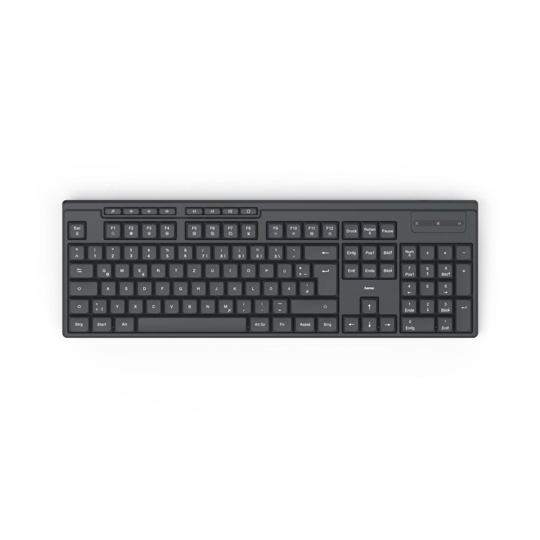 Hama WK-200 Funktastatur kabellos, Batterie, QWERTZ