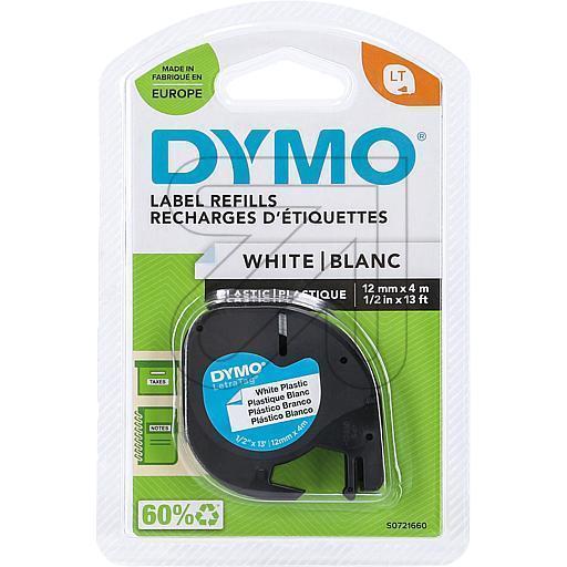 Dymo LetraTag Schriftband 12mmx4m schwarz/weiß selbstklebend