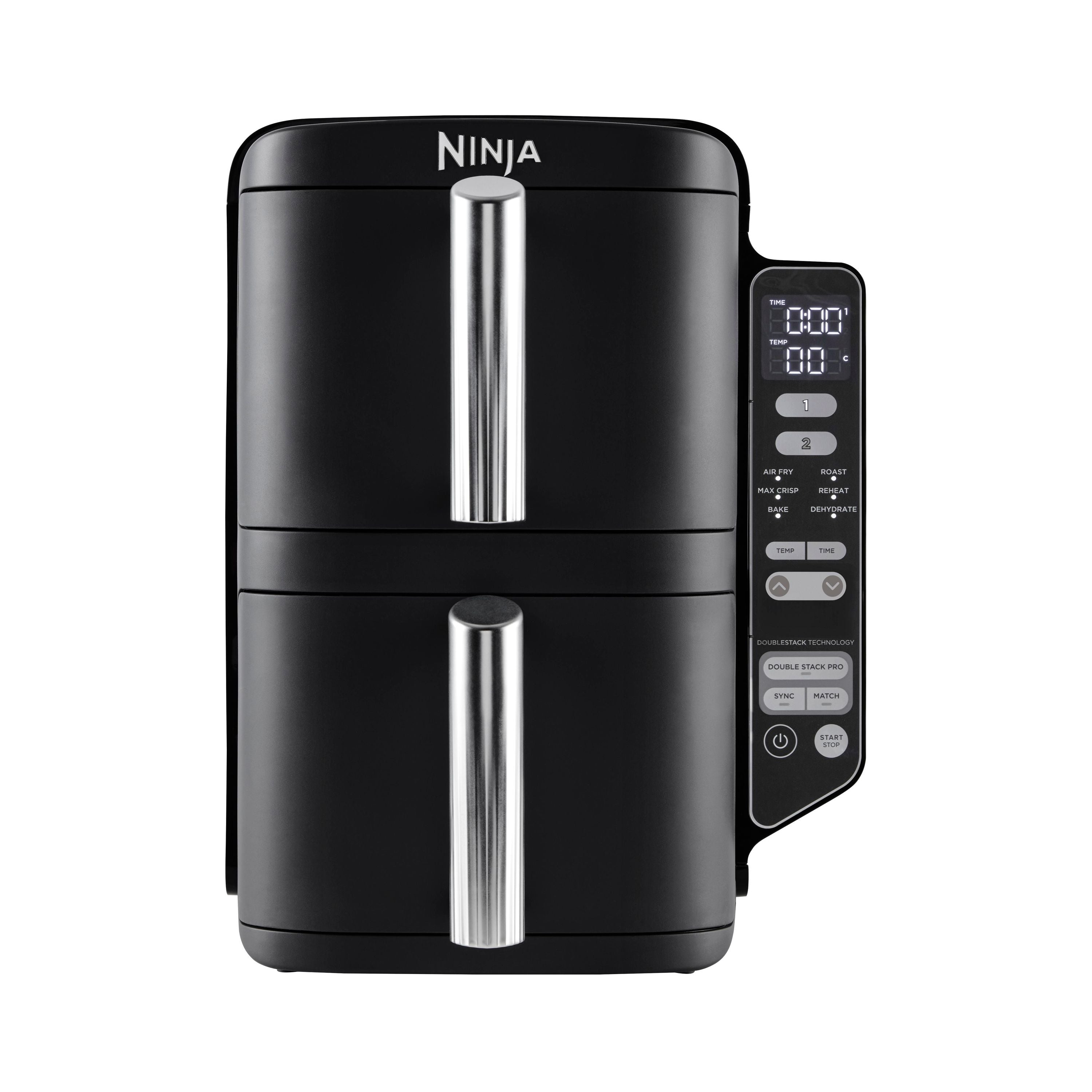 Ninja Double Stack 2-Zonen Heißluftfritteuse 7,6L Schwarz B-Ware Generalüberholt
