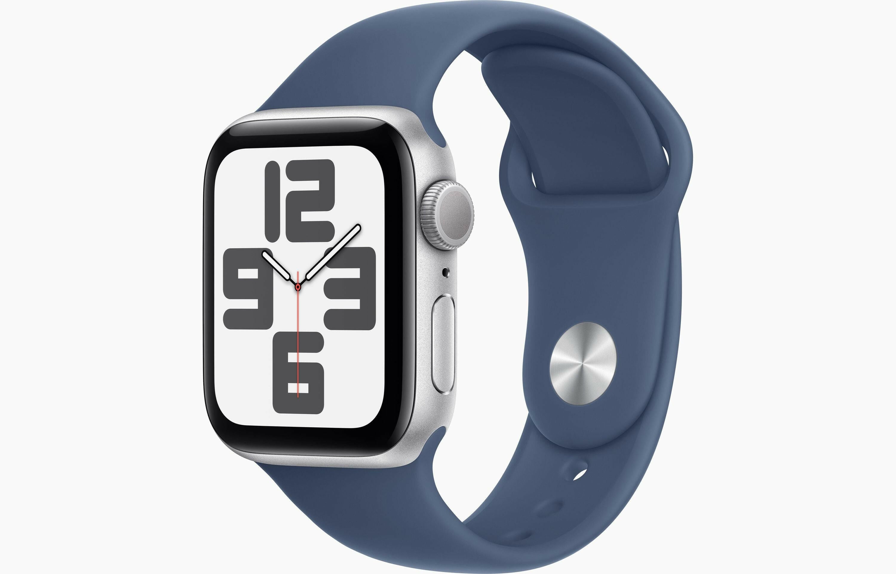 Apple Watch SE GPS 44 mm Aluminium Silber Denim S/M.