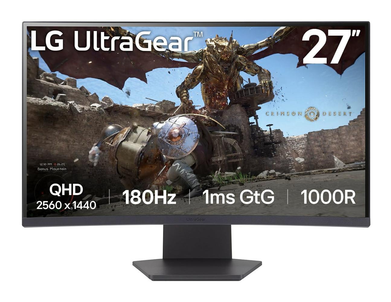LG UltraGear 27GS60QX-B.AEUQ Gaming-Monitor 27" Curved QHD
