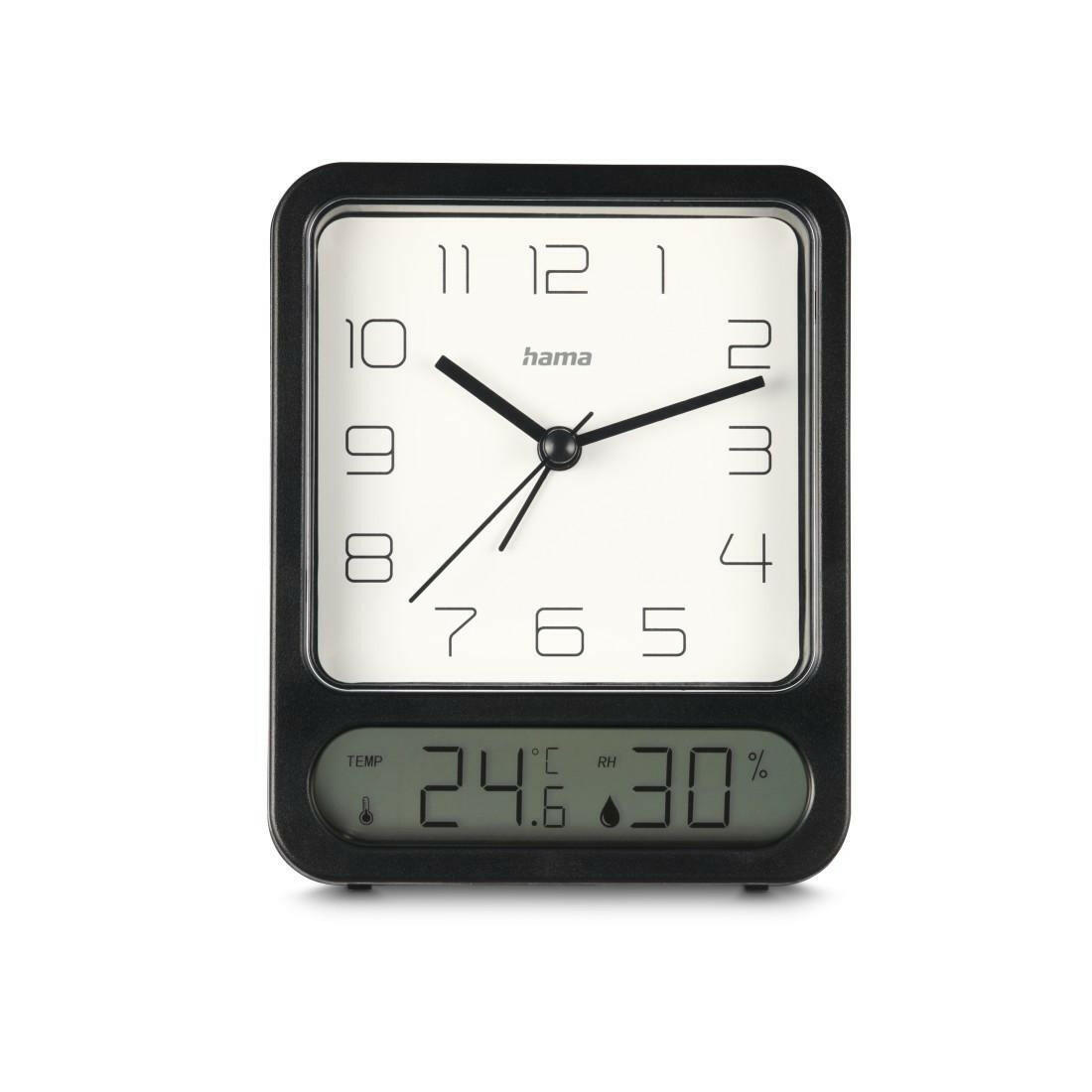 Hama Pag Wecker Schwarz mit Thermometer & Hygrometer