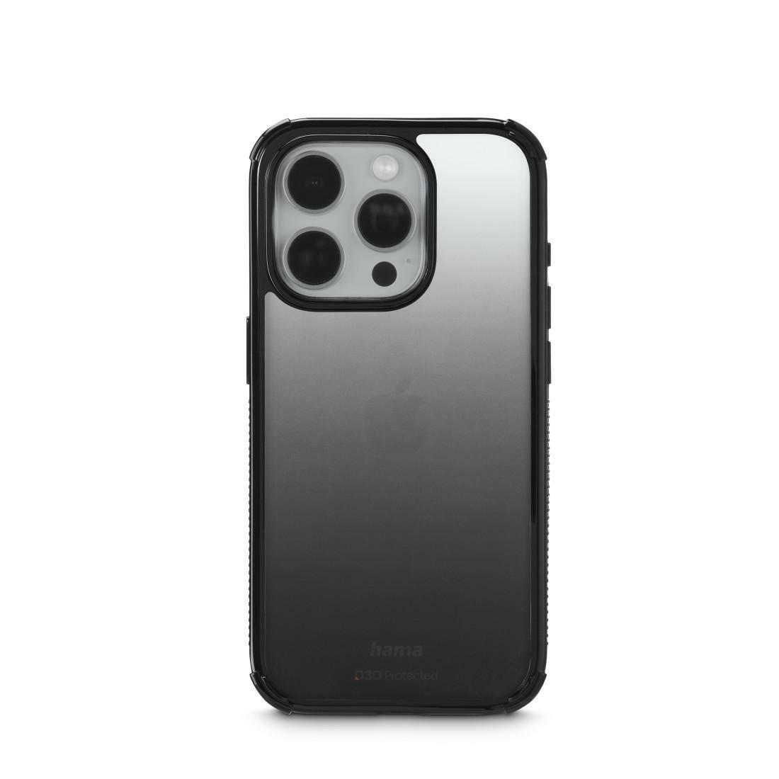 Hama Bumper iPhone 15 Pro Handyhülle Schwarz D3O Stoßfest.