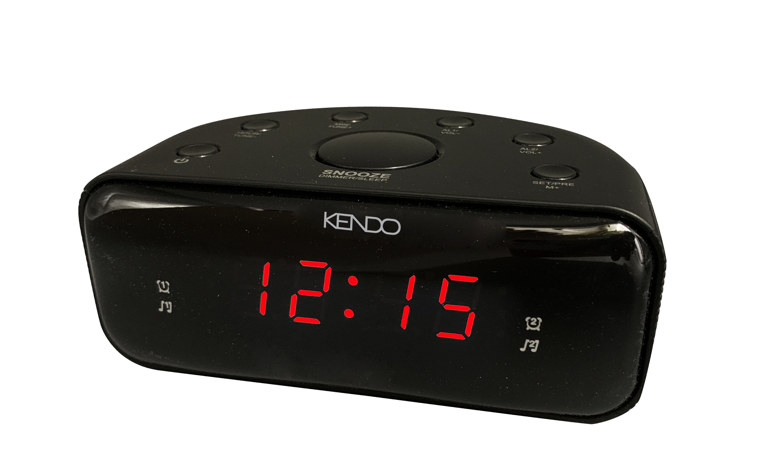 KENDO 24EXSW FM Radiowecker, dimmbar, 2 Weckzeiten, schwarz