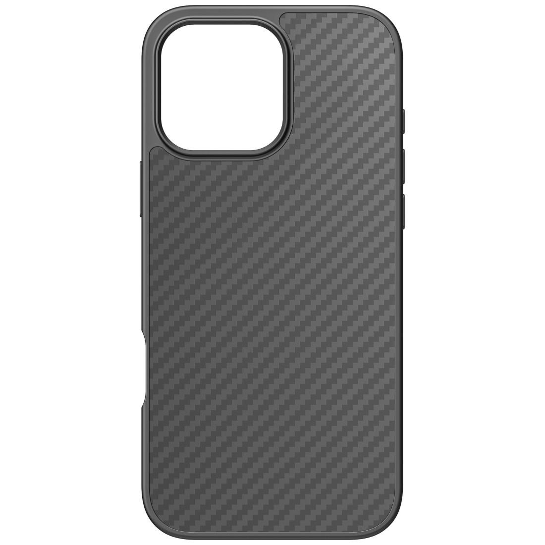 Black Rock iPhone 16 Pro Max Cover, Robust Carbon, Schwarz