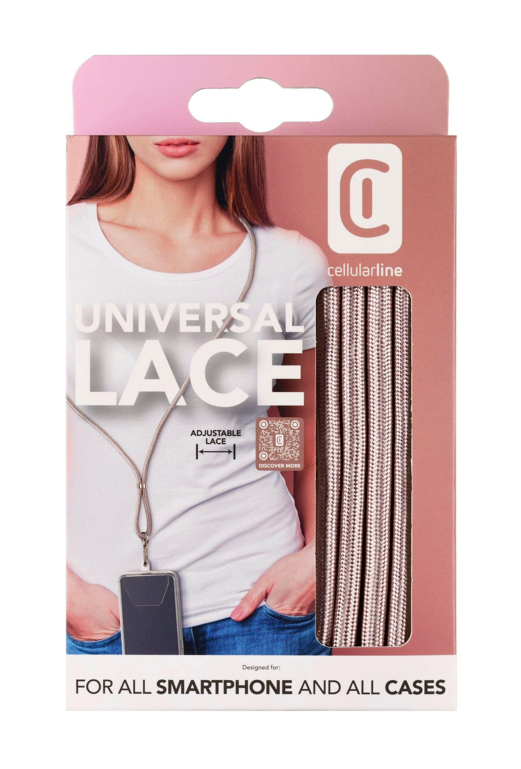 Cellularline Universal Lace Handykette Rose Gold, 750 mm.