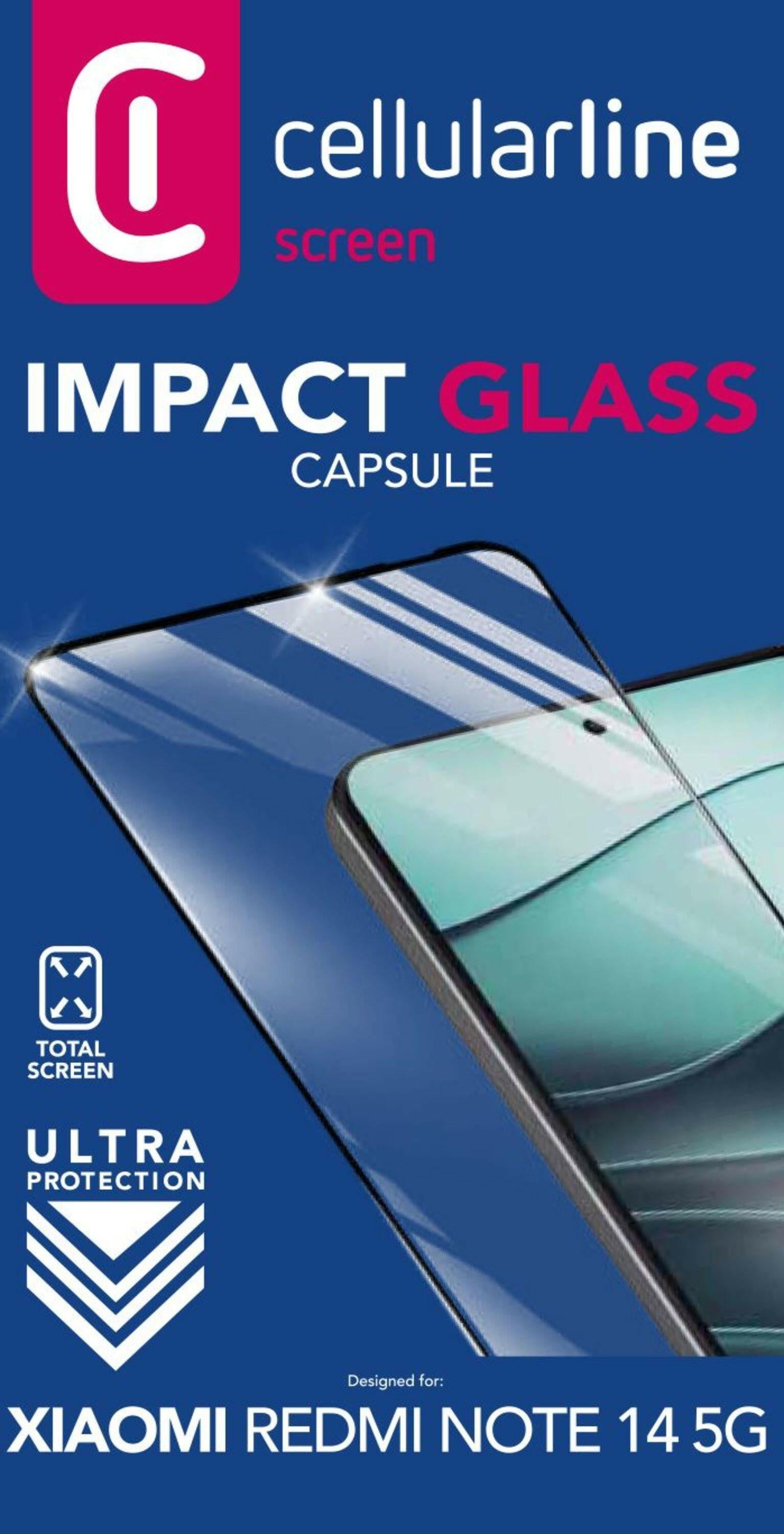 Cellularline Impact Glass für Xiaomi Redmi Note 14 5G.