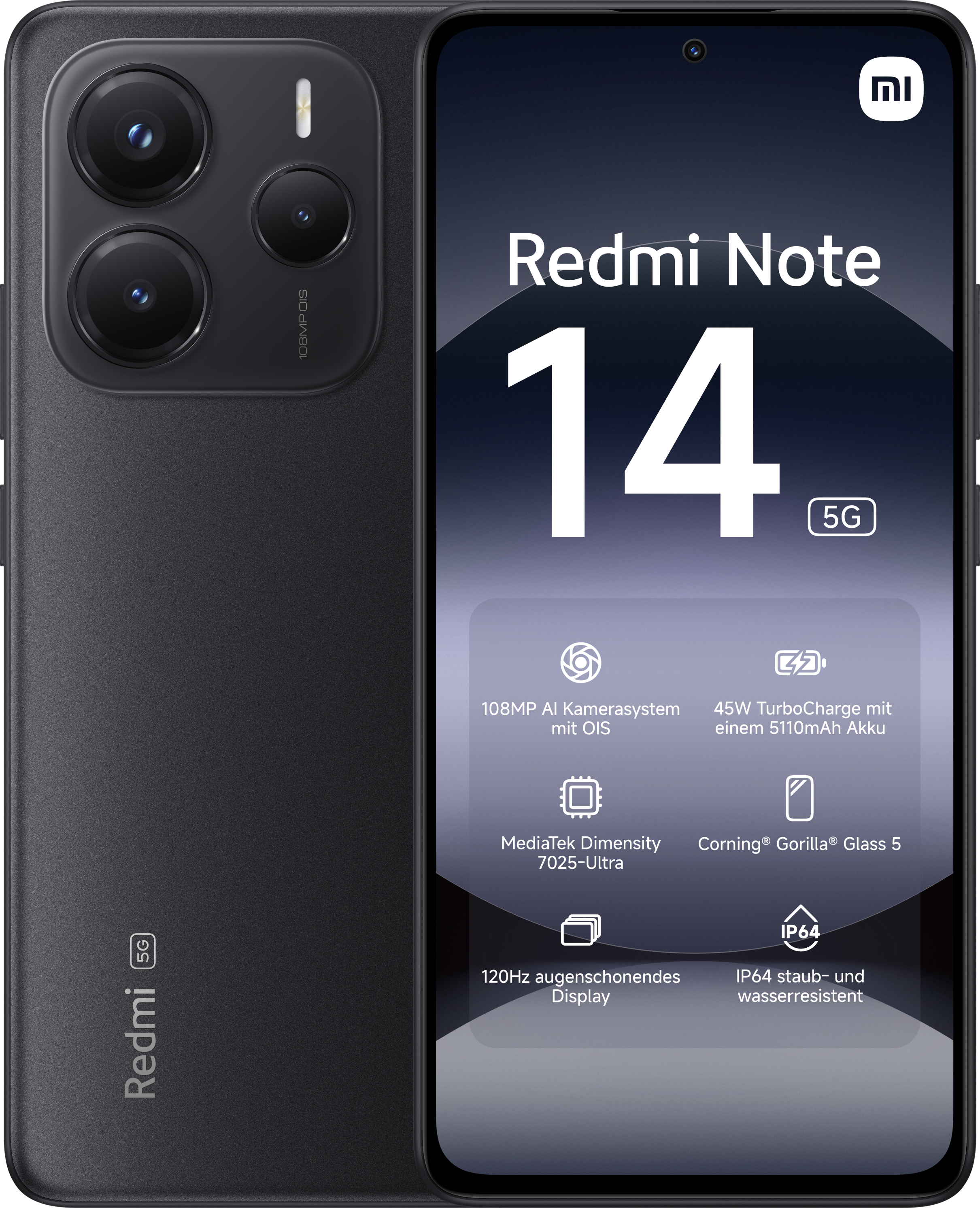 Xiaomi Redmi Note 14 5G Smartphone 8GB/256GB Midnight Black