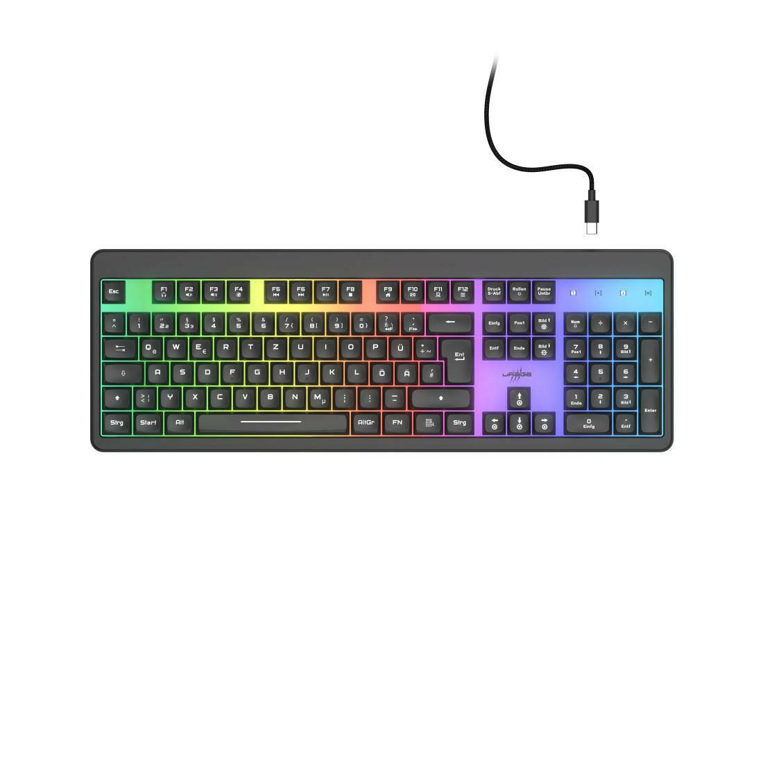 uRAGE Exodus 215 Illuminated Gaming-Tastatur Schwarz DE.