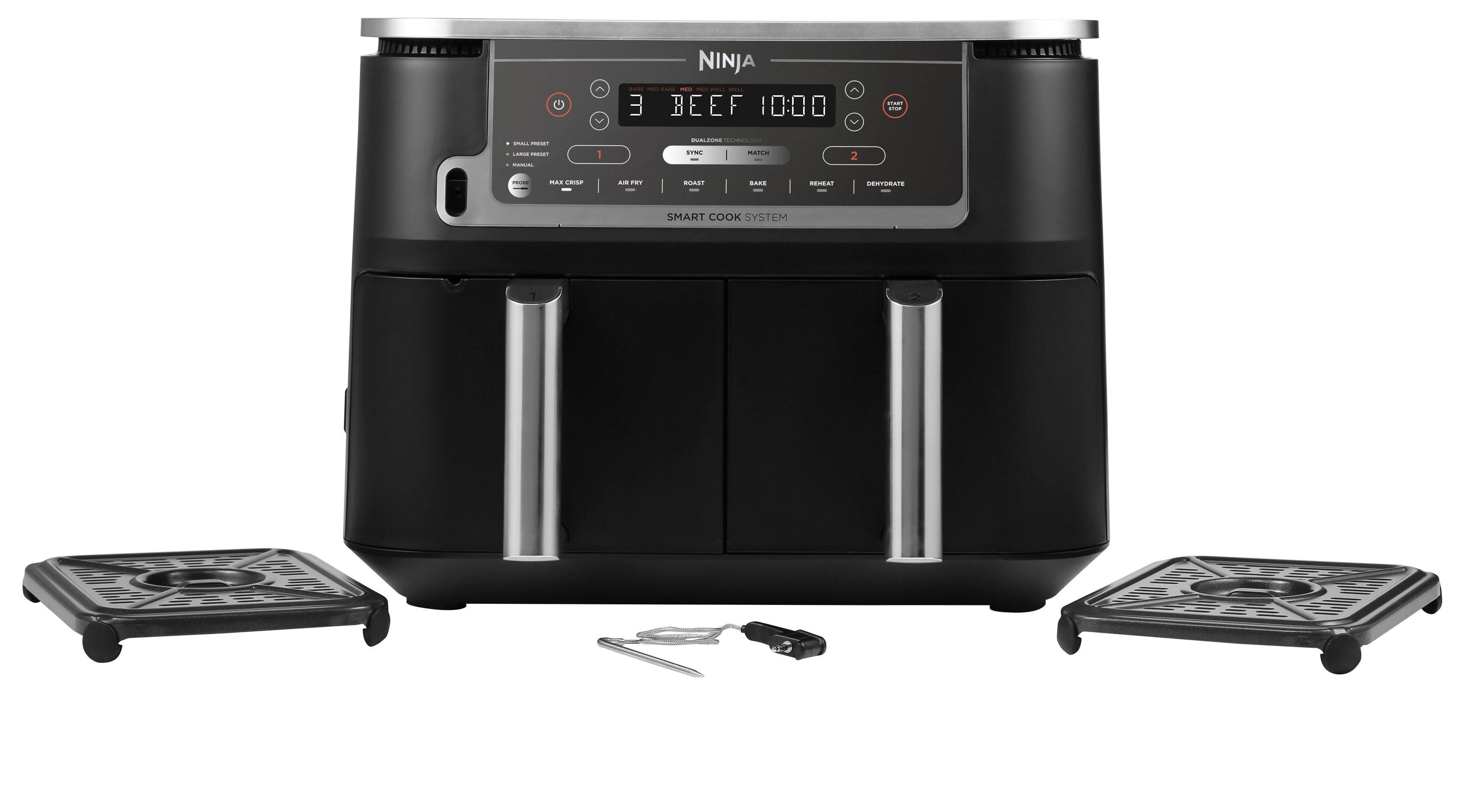 Ninja AF451EU Heißluftfritteuse 9,5 l, 2470 W, Schwarz