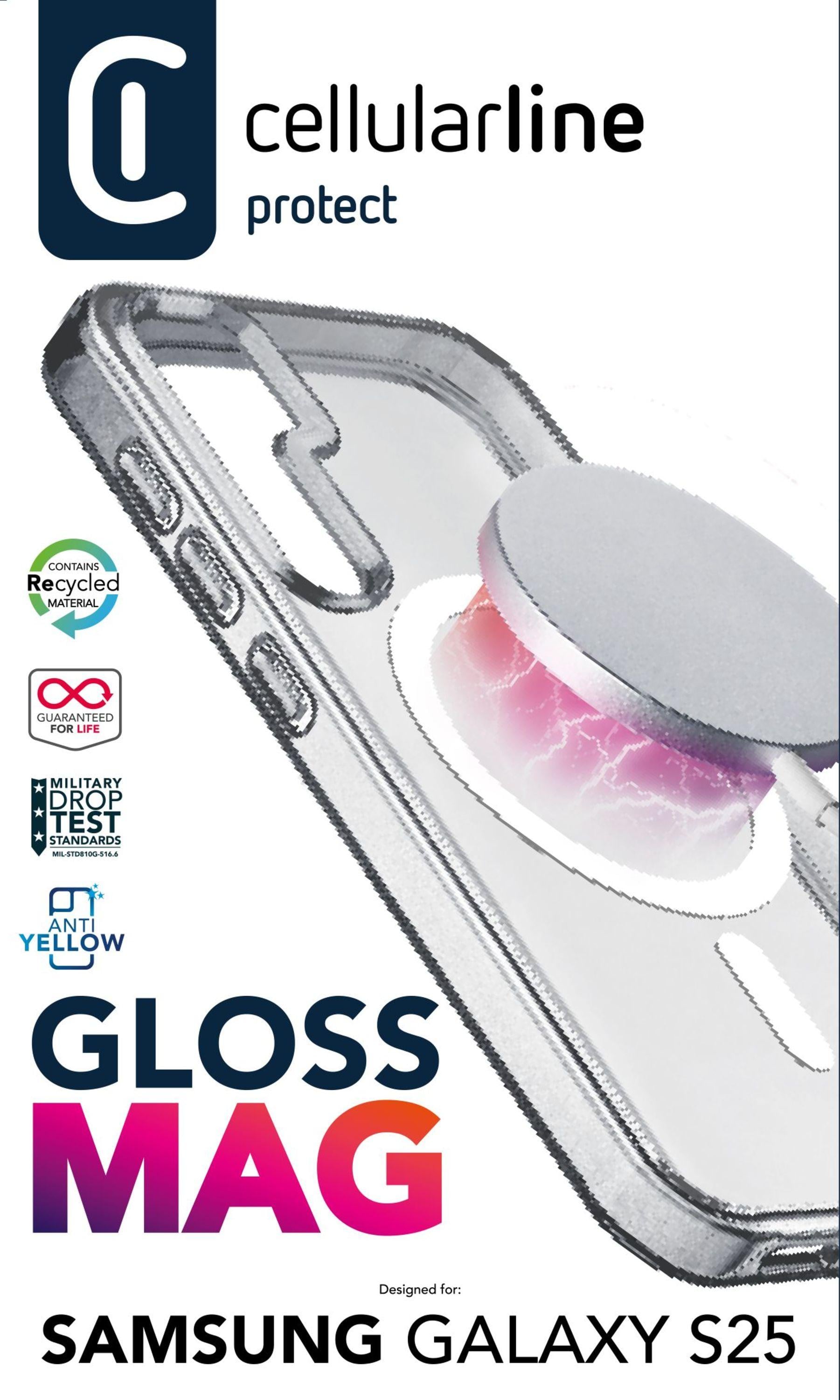Cellularline Gloss Mag Hülle S25, MagSafe, klar