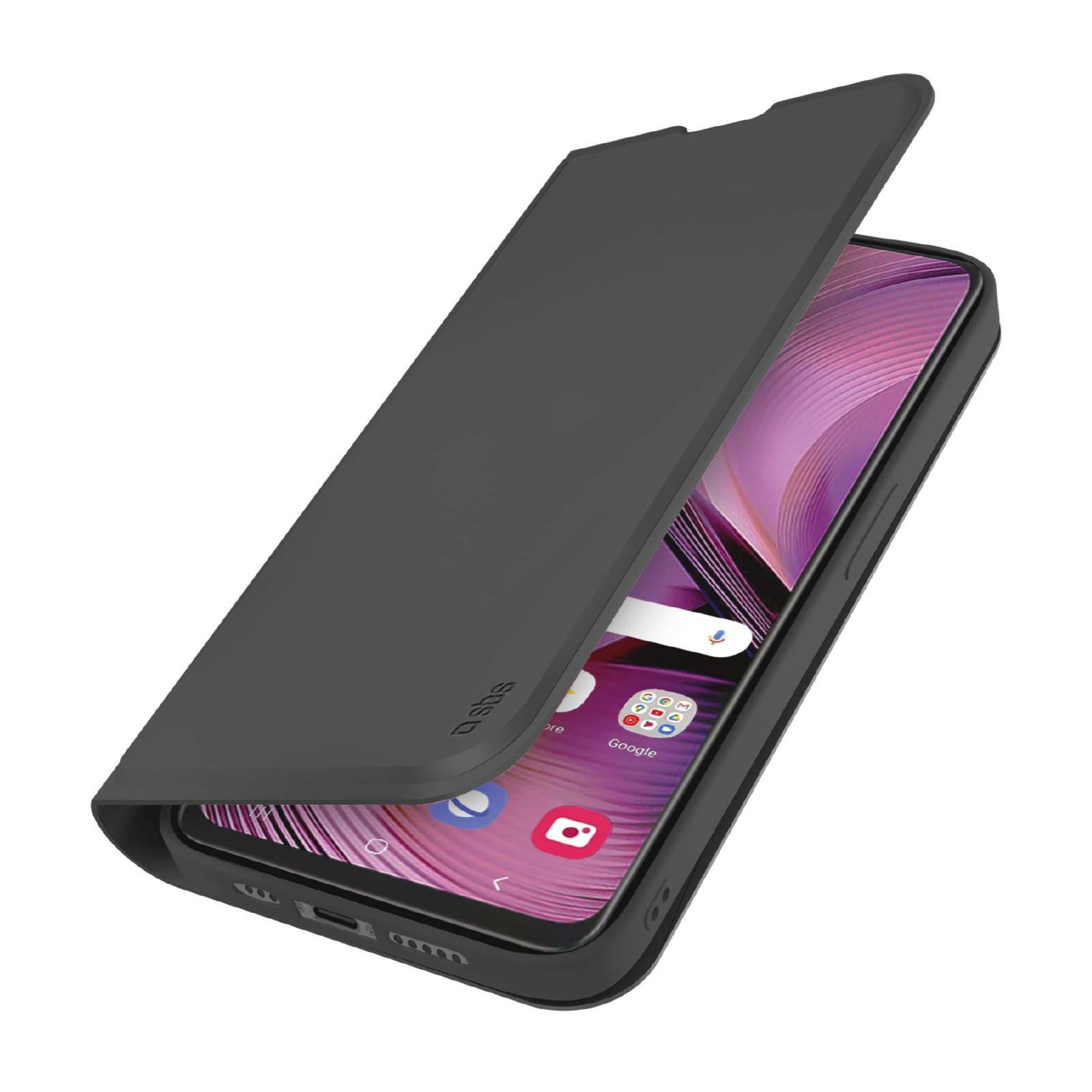 SBS Wallet Handyhülle für Motorola G55 – Schwarz, kratzfest.