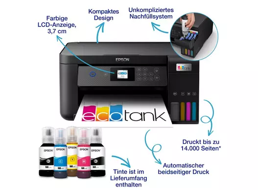 Epson EcoTank ET-2851 MFP - WLAN Tintenstrahldrucker schwarz.