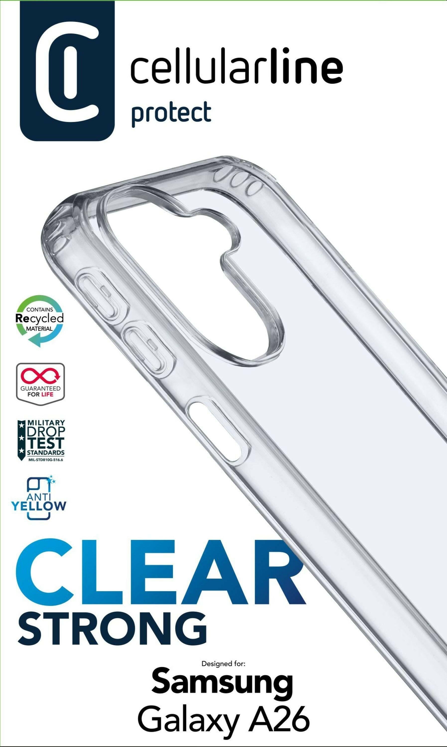 Cellularline Clear Strong Case für Samsung A26 5G.