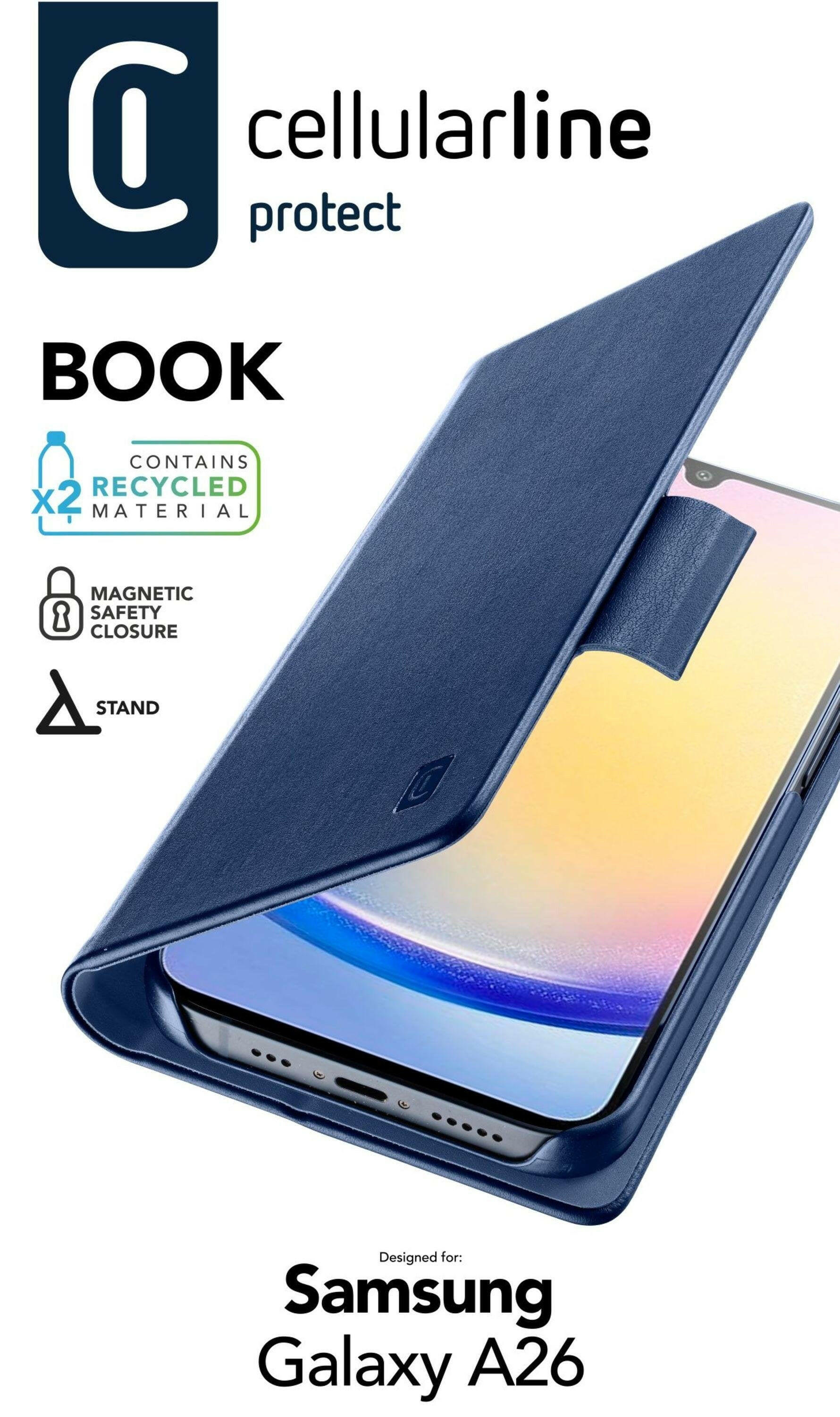 Cellularline Wallet Case für Samsung A26 5G – Blau.