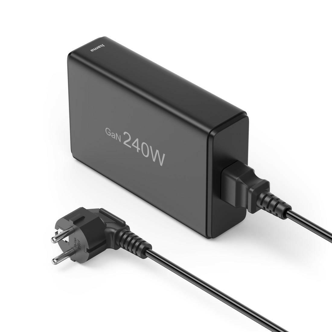 Hama 5-Fach USB-C Ladestation 240W, GaN Schnellladegerät.