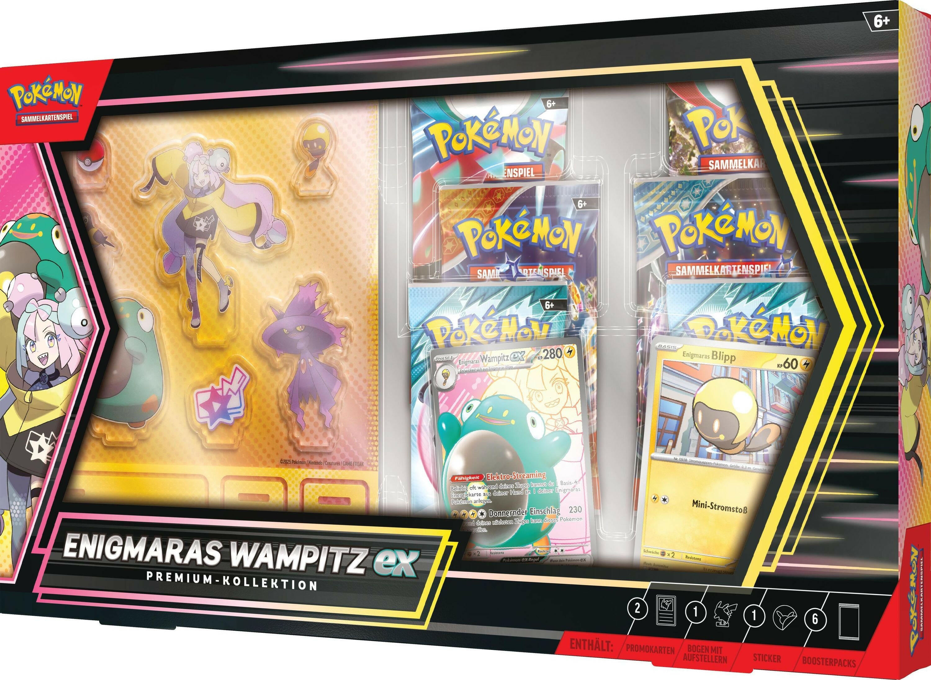Pokémon Premium-Kollektion: Enigmaras Wampitz-ex + 6.