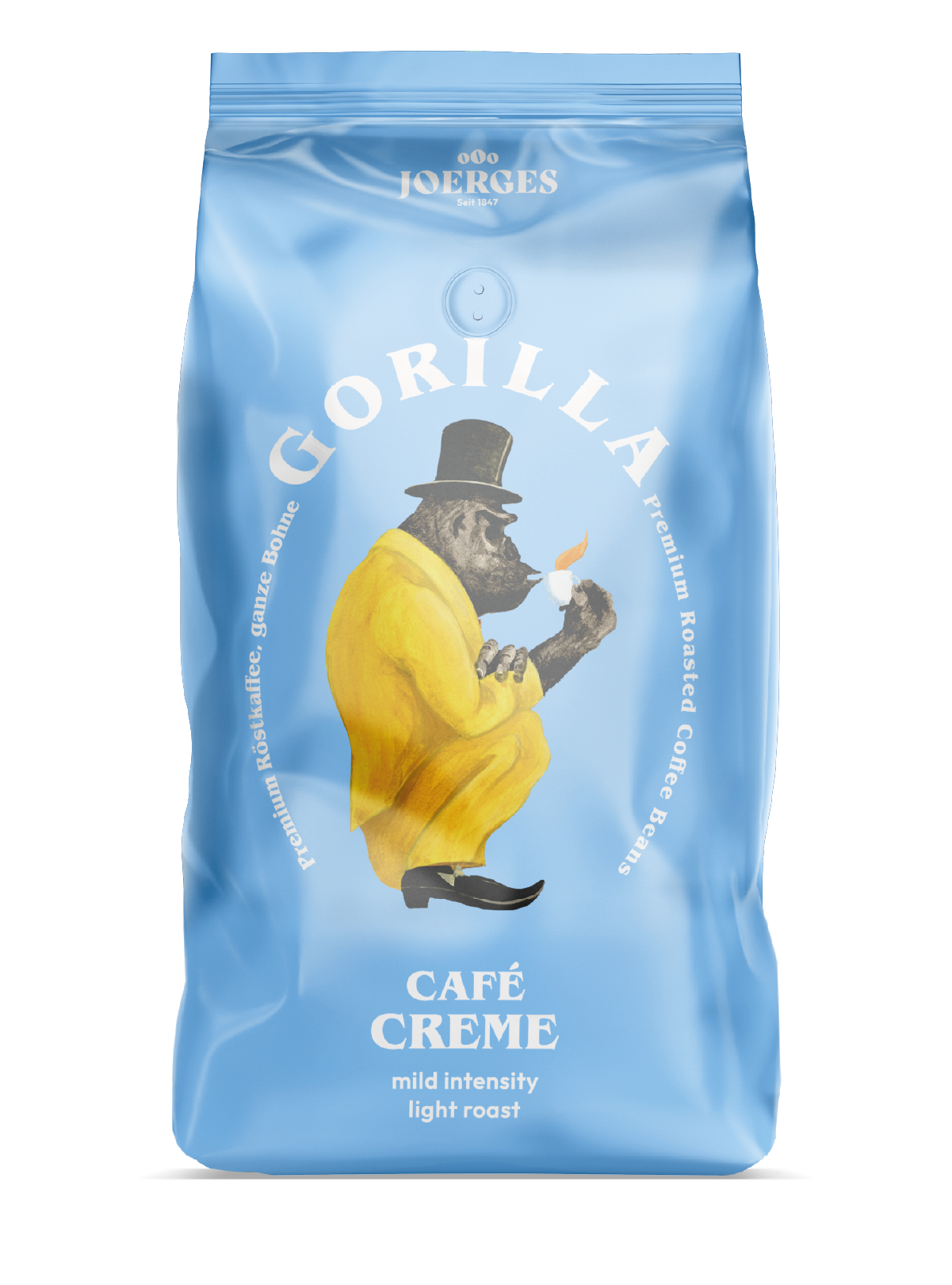 Joerges Gorilla Café Creme 1000g – 100% Arabica ganze Bohnen.