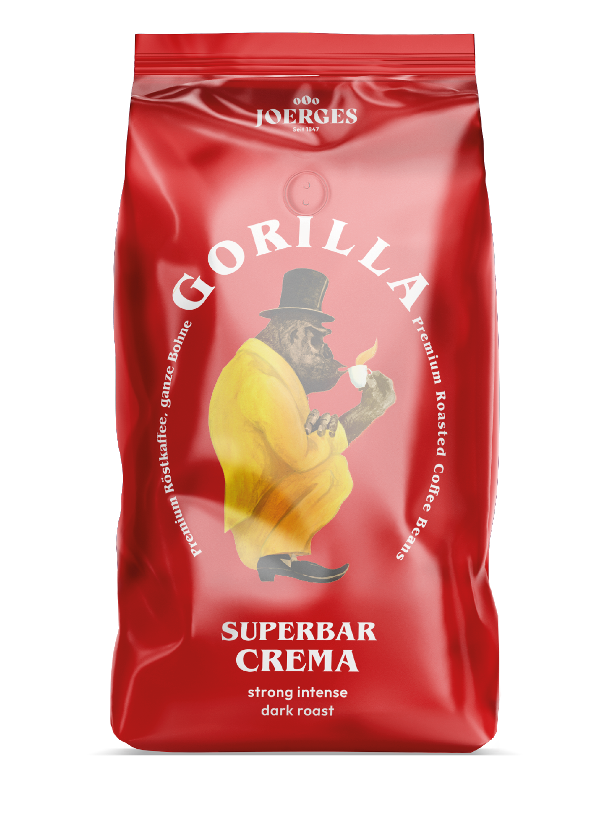 Joerges Gorilla Super Bar Crema 1kg Kaffeebohnen, vollmundig.