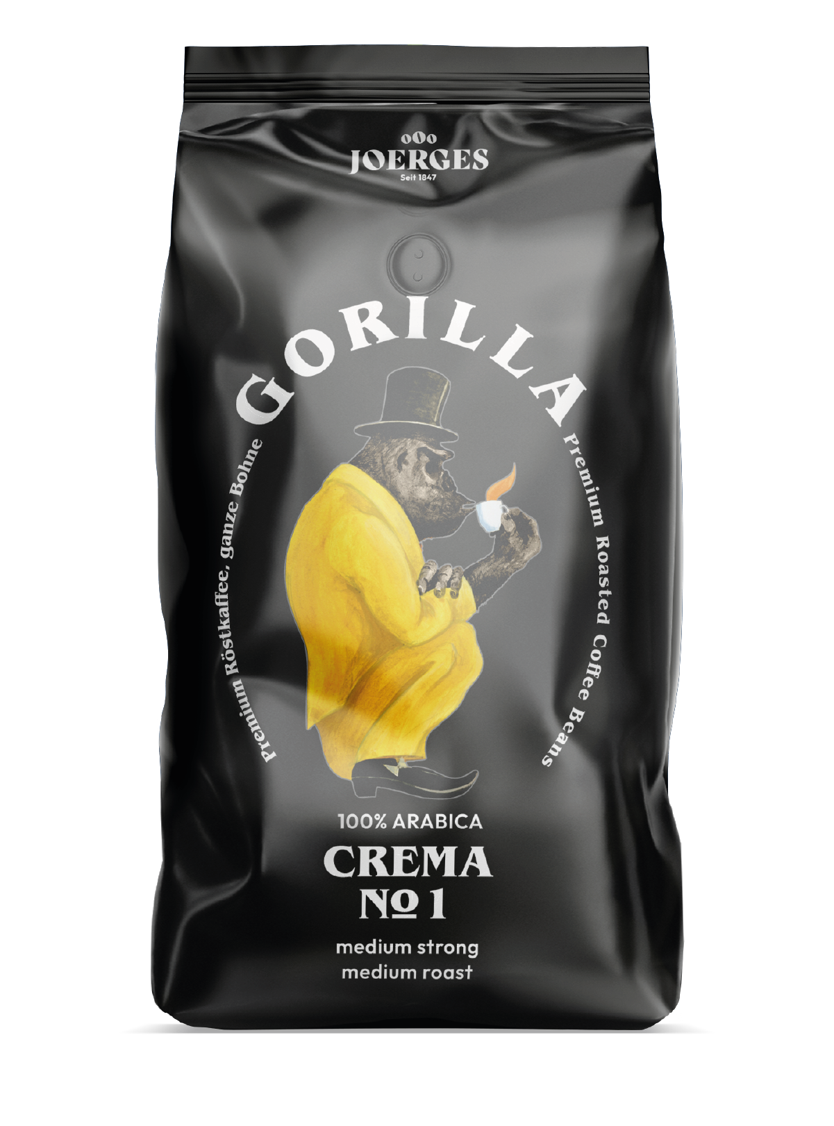 Gorilla Crema No.1 1000g - Ganze Bohnen, 100% Arabica.