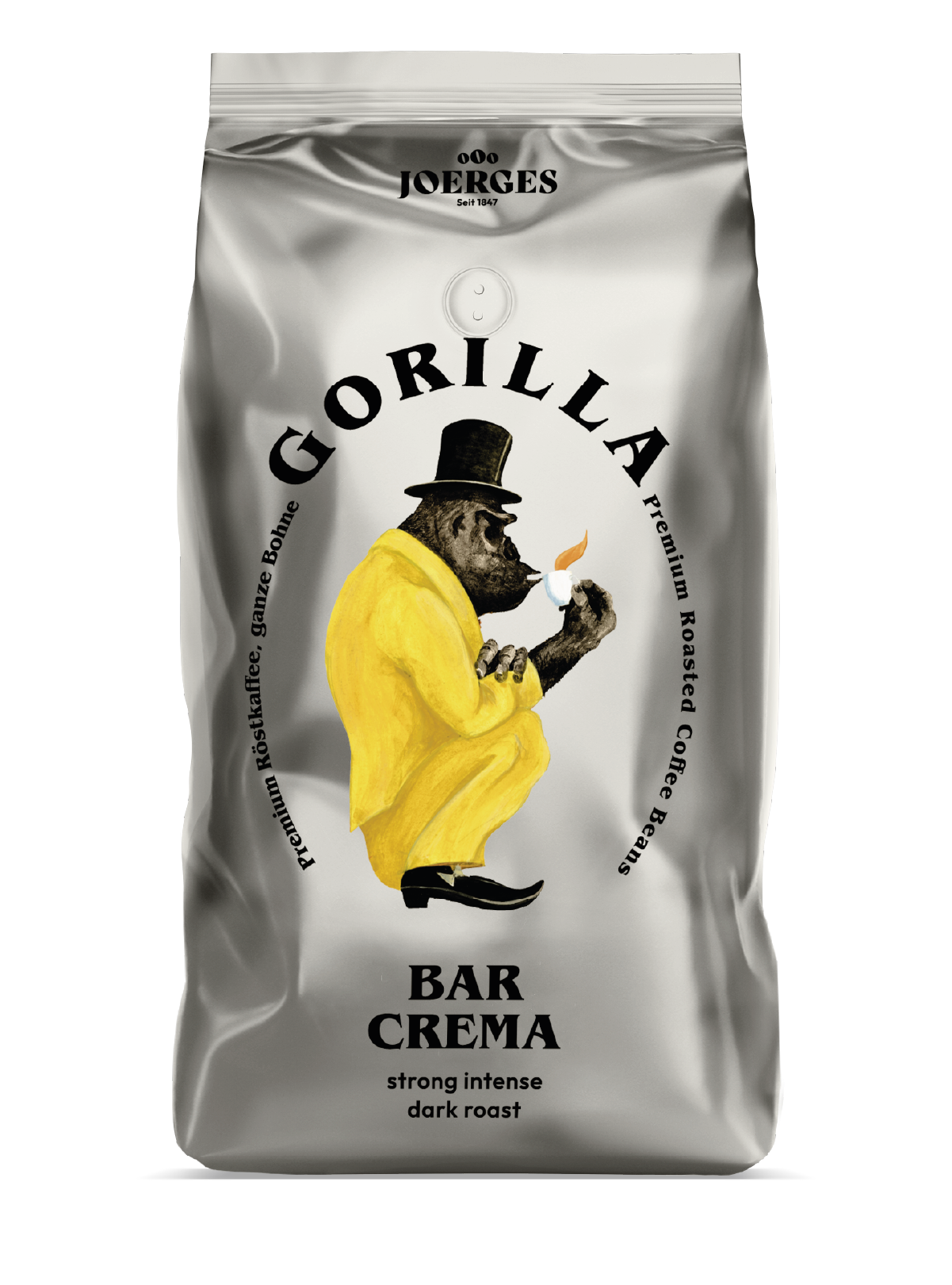 Gorilla Bar Crema Kaffee Bohnen 1kg – Intensiv & Nussig.