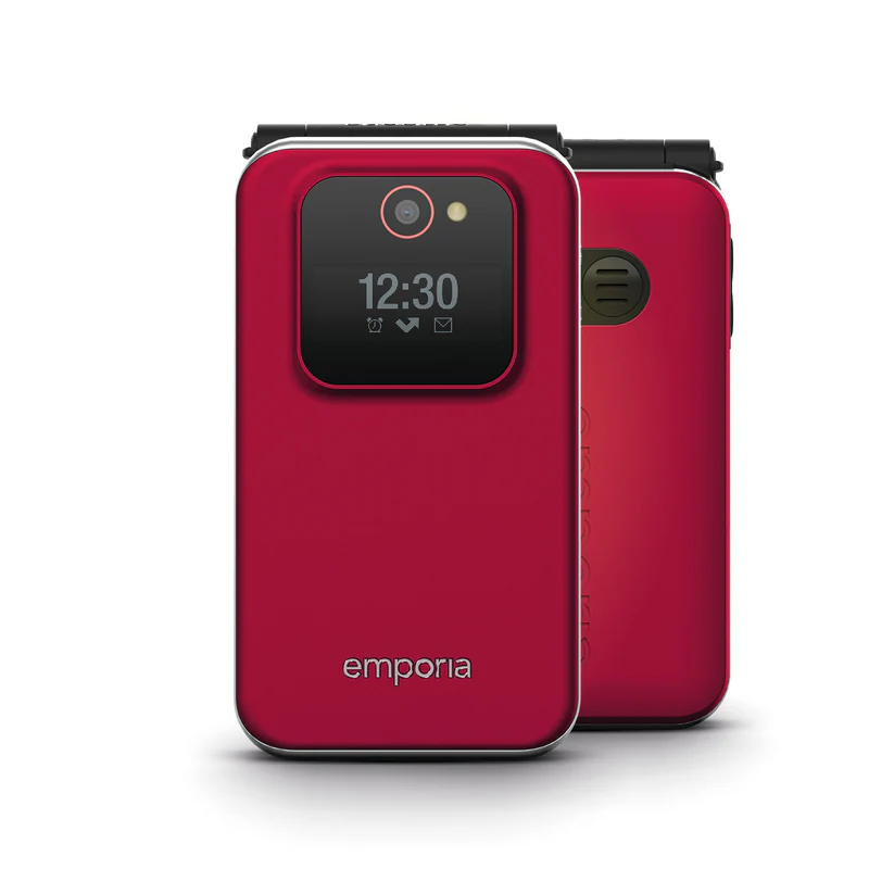 Emporia JOY 2G Klapphandy Rot mit Notruftaste & 2,8 Zoll.