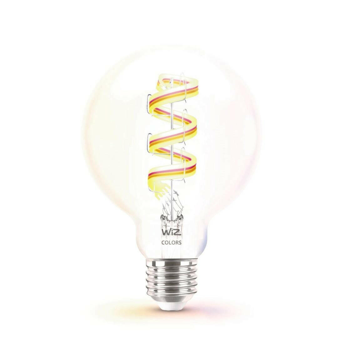 WiZ Smarte LED Lampe E27 G95, 40W, dimmbar, 16 Mio Farben.