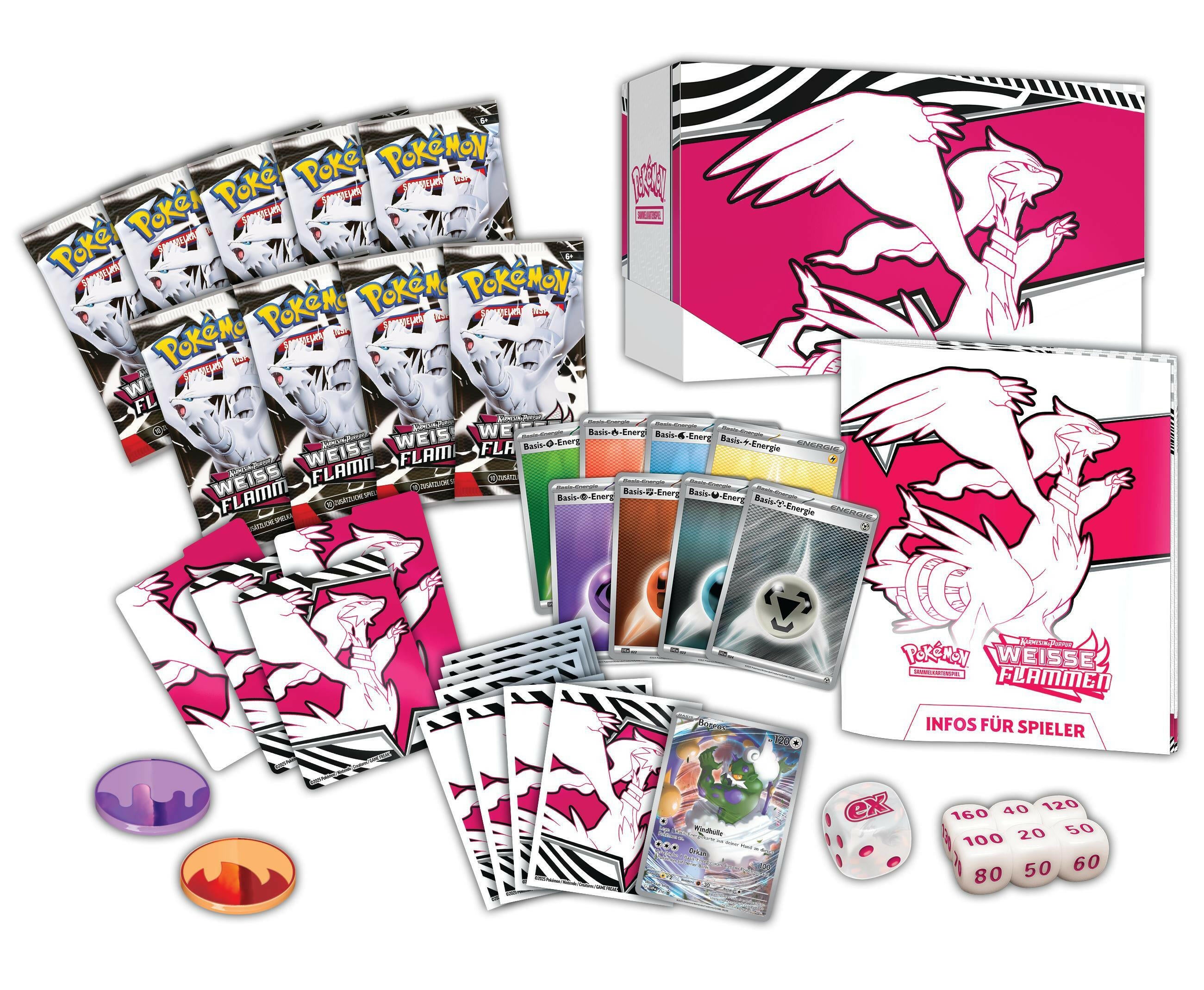 Pokémon Top-Trainer-Box Weiße Flammen Karmesin & Purpur.