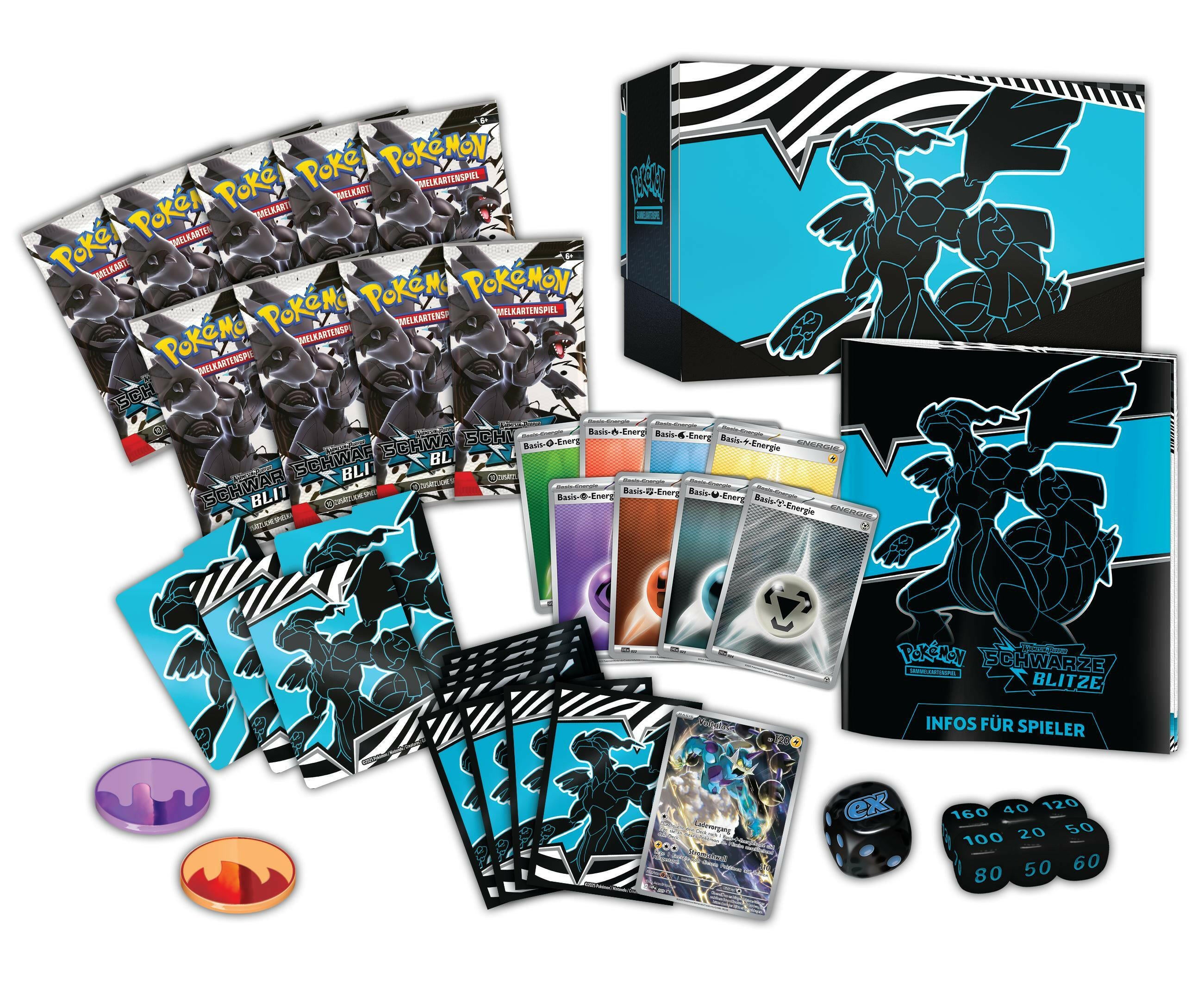 Pokémon Top-Trainer-Box Karmesin & Purpur – Schwarze Blitze.