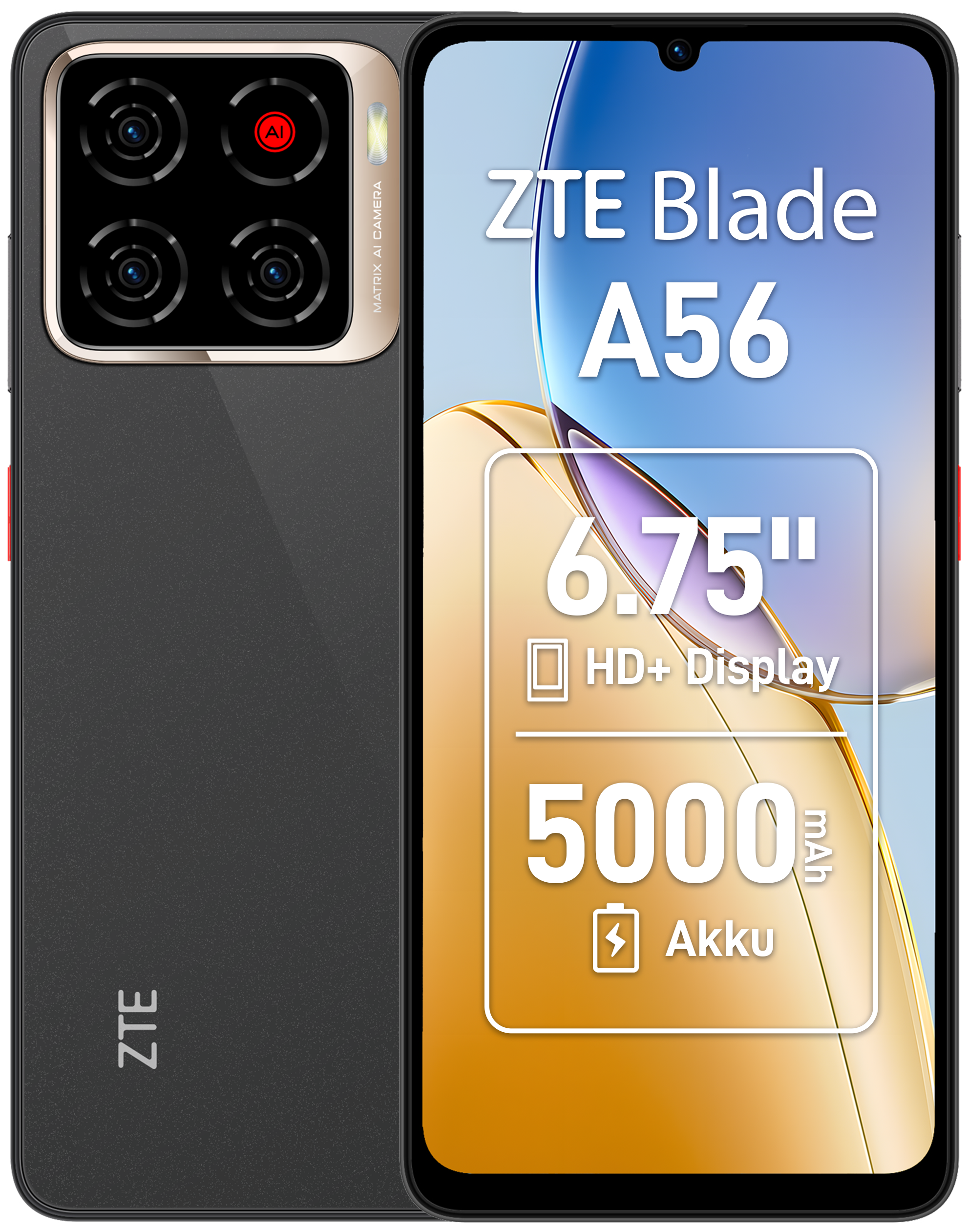 ZTE Blade A56 Smartphone 6,75" HD+ 90Hz, 4GB RAM, 64GB