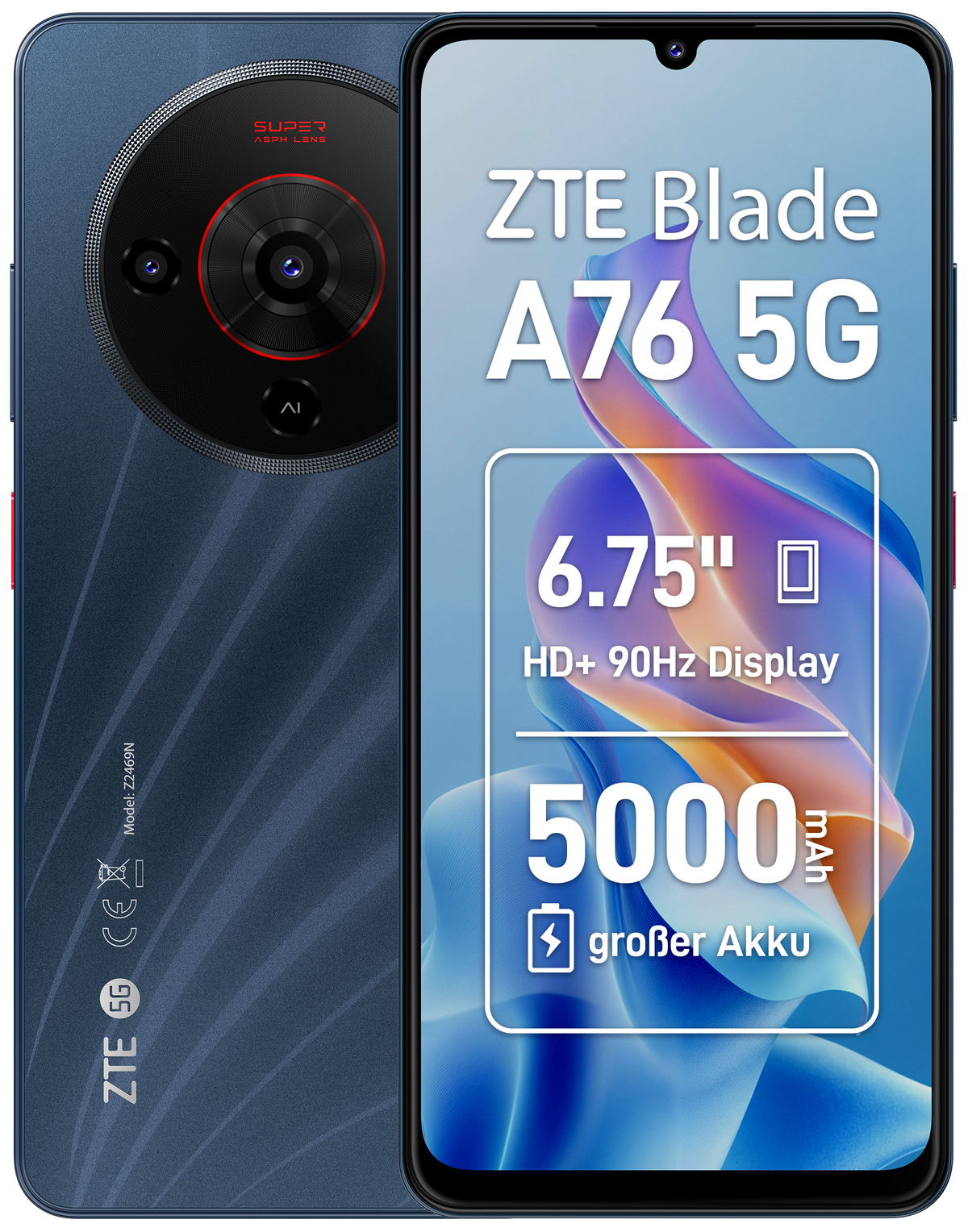 ZTE Blade A76 5G Smartphone 128GB 4GB Black