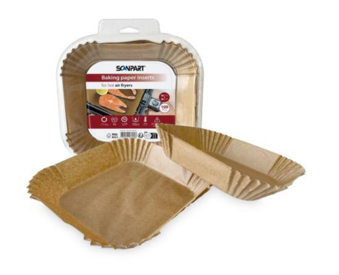 SCANPART Backpapier 20x20 cm für Heißluftfritteusen, 100