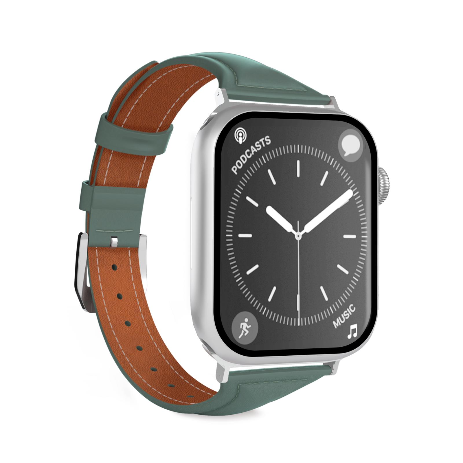 SBS Puro Petite Echtleder-Armband Apple Watch 38-49mm Grün