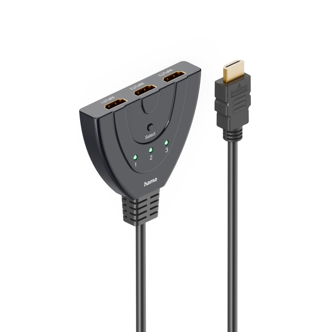 Hama 00205101 HDMI-Umschalter 3x1 4K HDMI 2.0