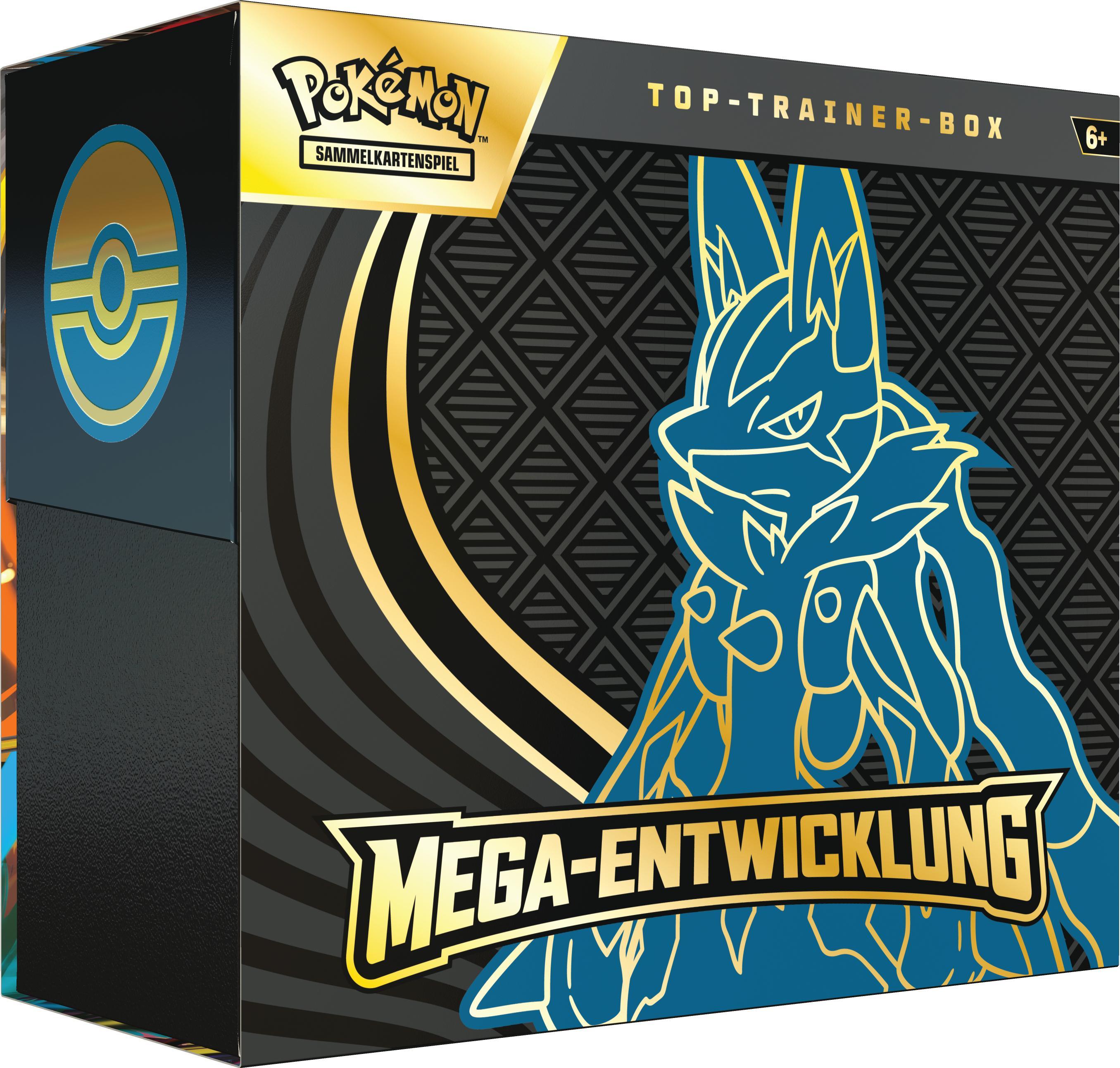 Pokémon ME01 Top-Trainer-Box Mega-Lucario, 9 Boosterpacks